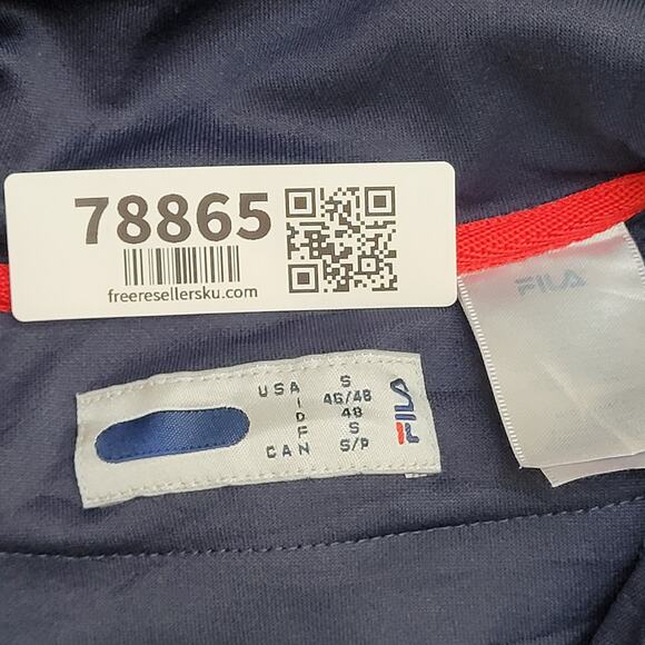 FILA Terry Track Jacket Small 21x25 Baggy Cropped - Picture 6 of 12